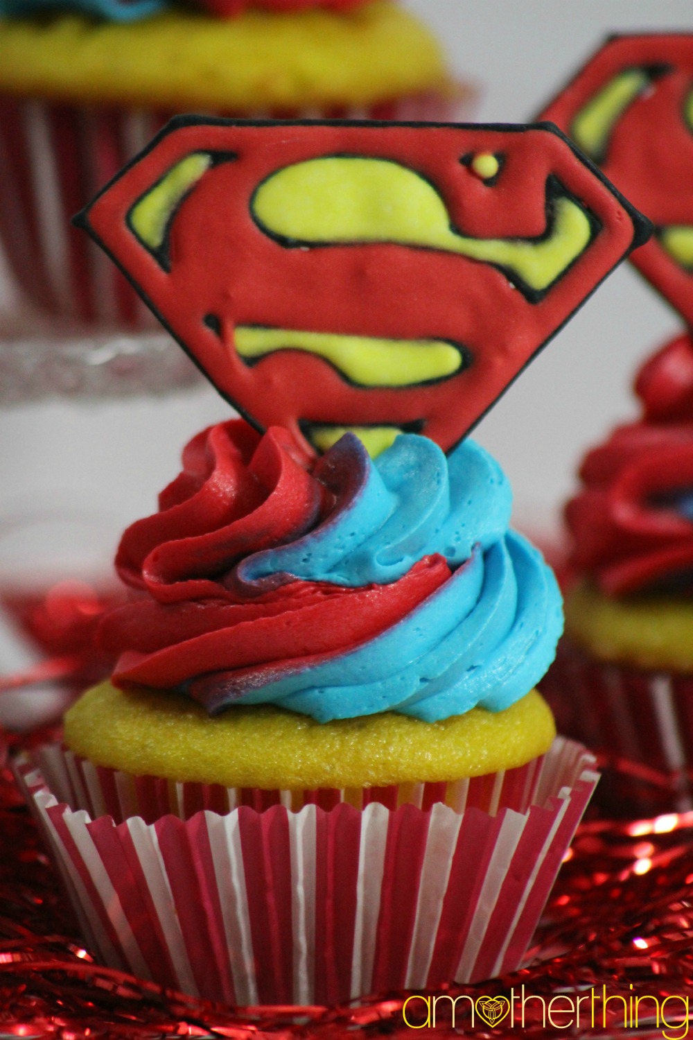 Superhero Party Ideas - Superman Cupcakes